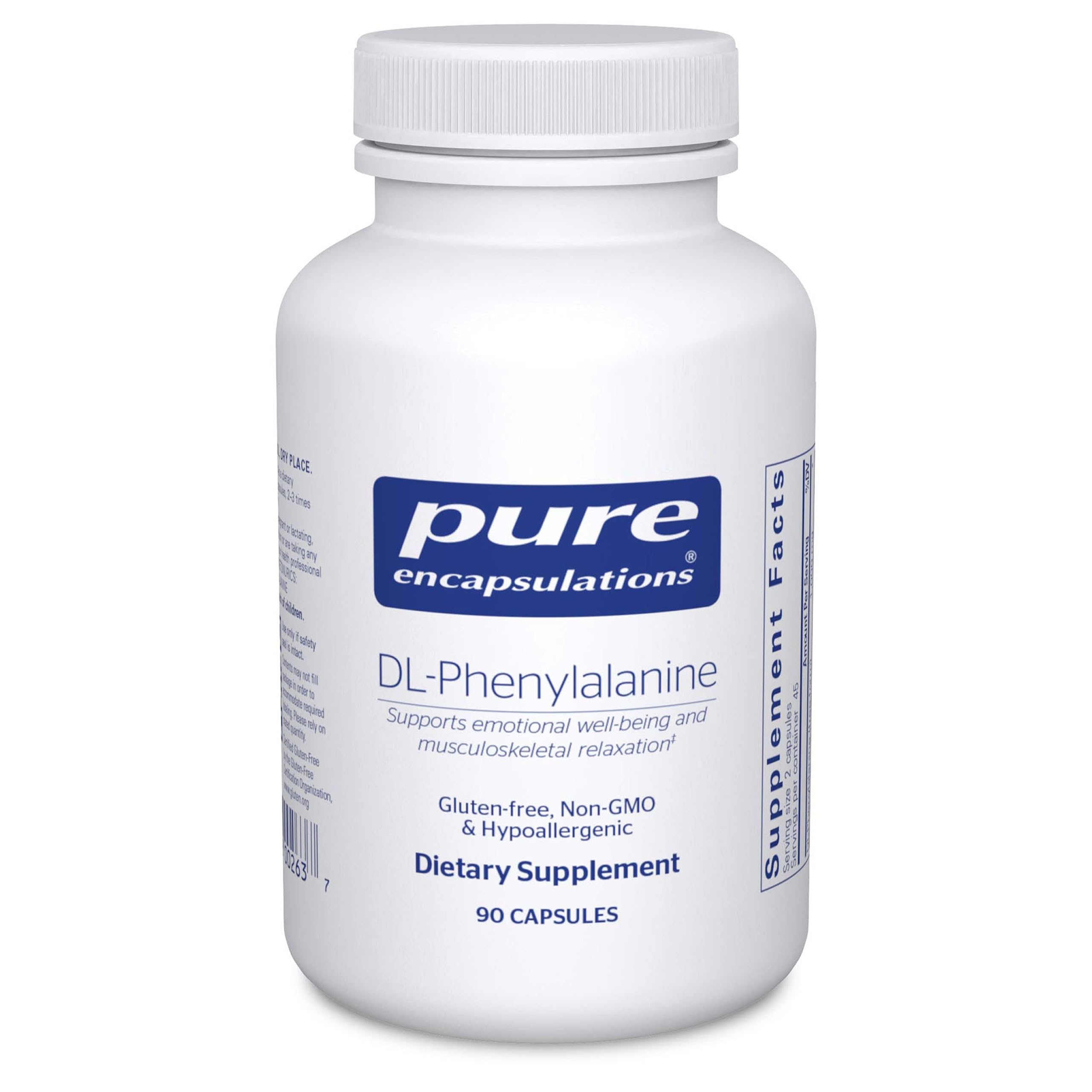Pure Encapsulations fenilalanina DL cápsulas: apoyo a la claridad mental durante el día.