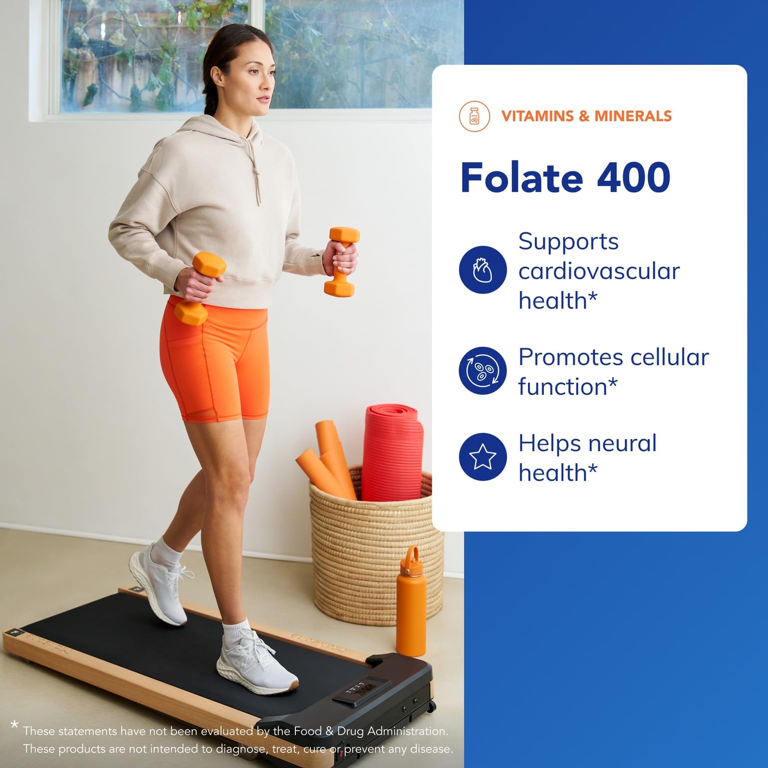 Pure Encapsulations Folato 400 Metafolin etiqueta nutricional en la caja.
