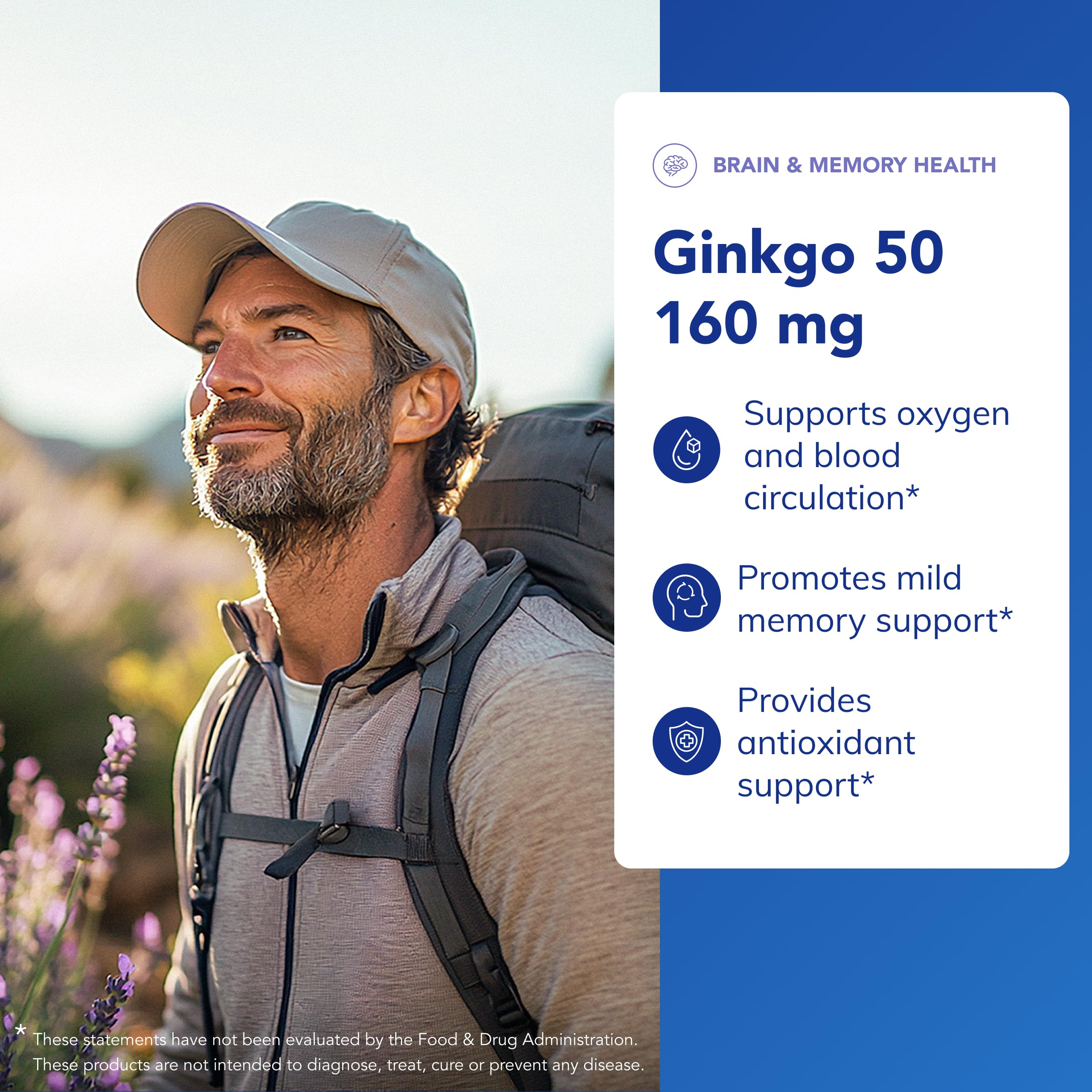 Pure Encapsulations Ginkgo 50 160 mg, etiqueta clara para identificar ingredientes y uso recomendado