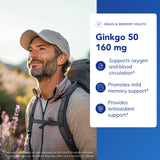 Pure Encapsulations Ginkgo 50 160 mg, etiqueta clara para identificar ingredientes y uso recomendado