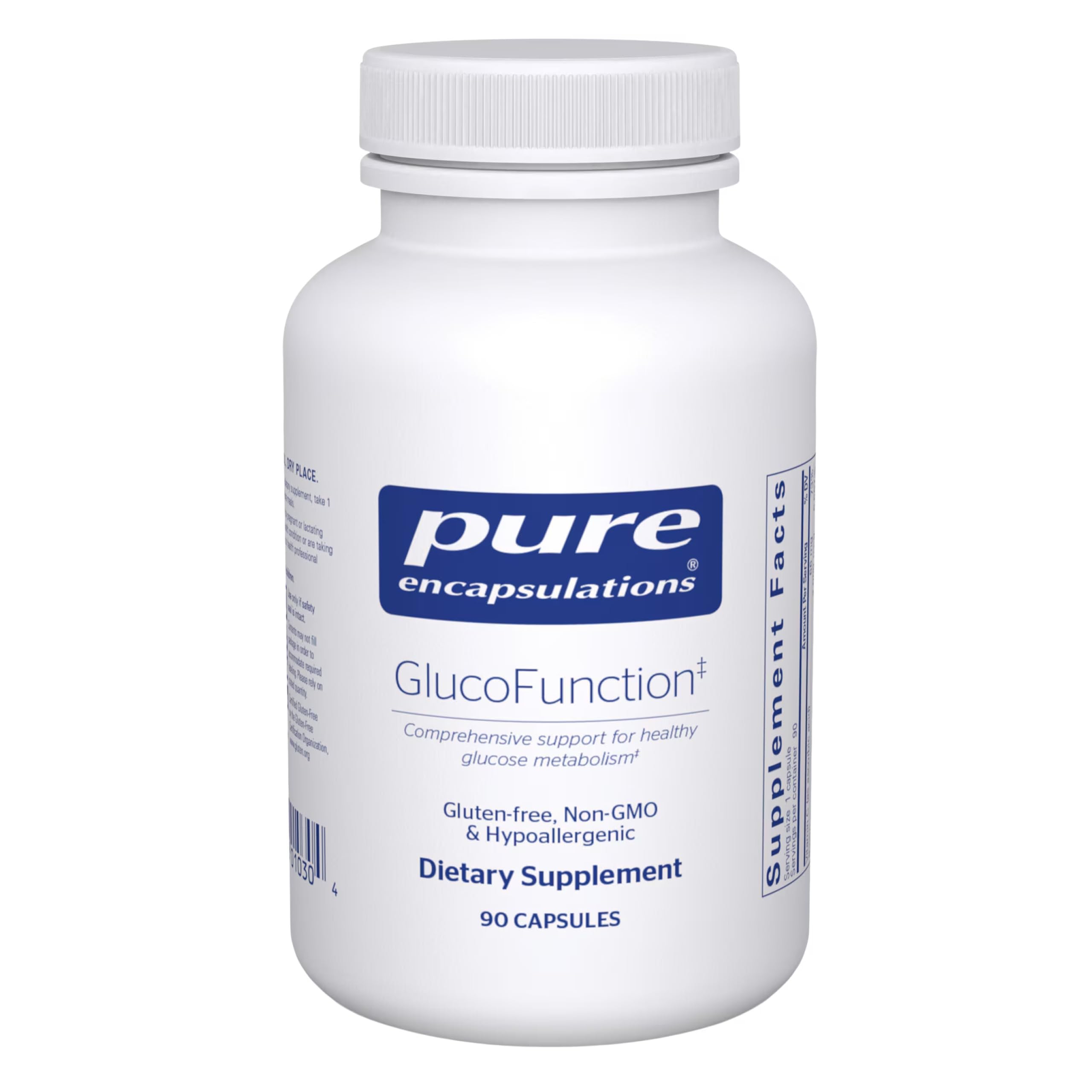 Pure Encapsulations GlucoFunction, botella de 90 cápsulas para apoyo metabólico general