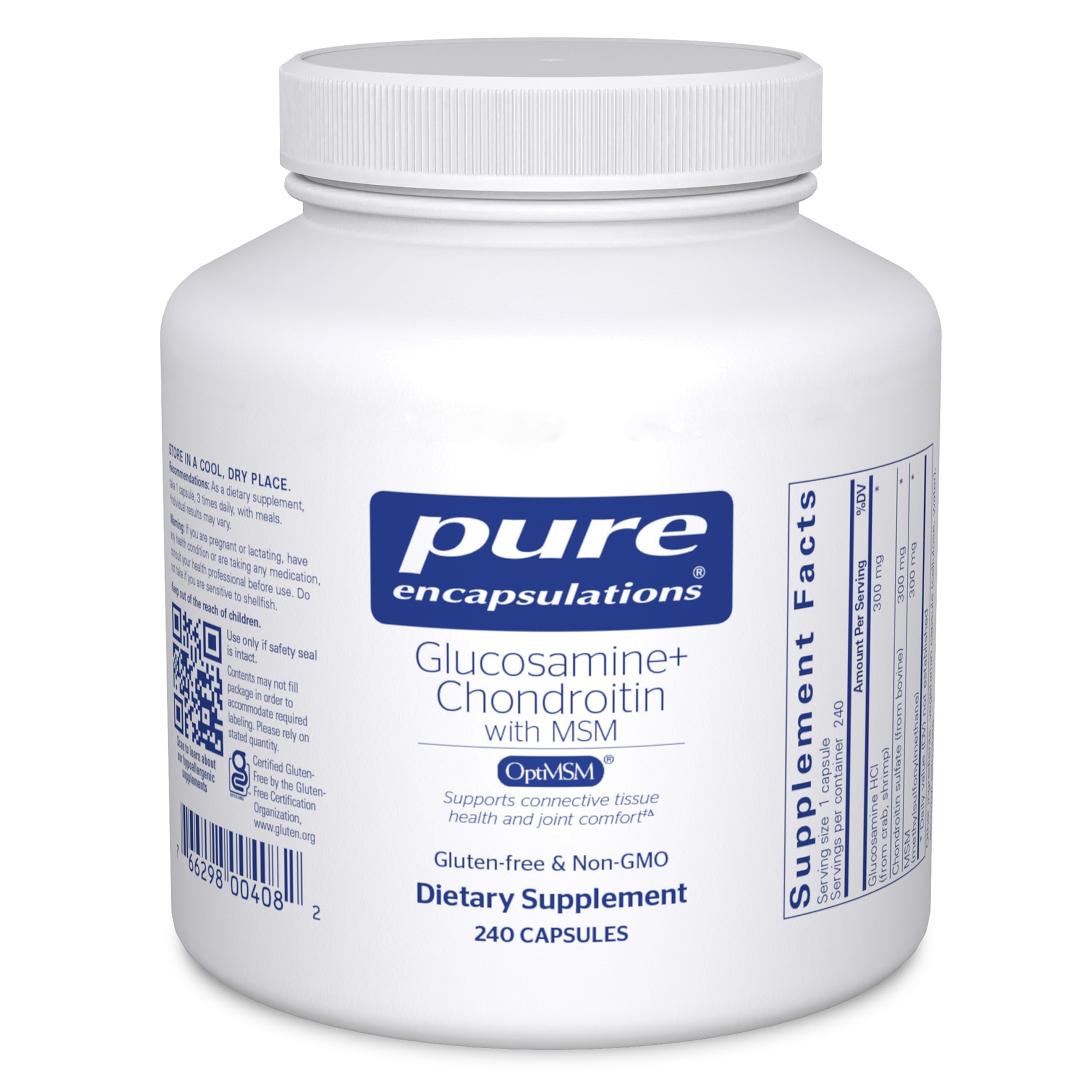 Pure Encapsulations glucosamina condroitina MSM en cápsulas para apoyo articular