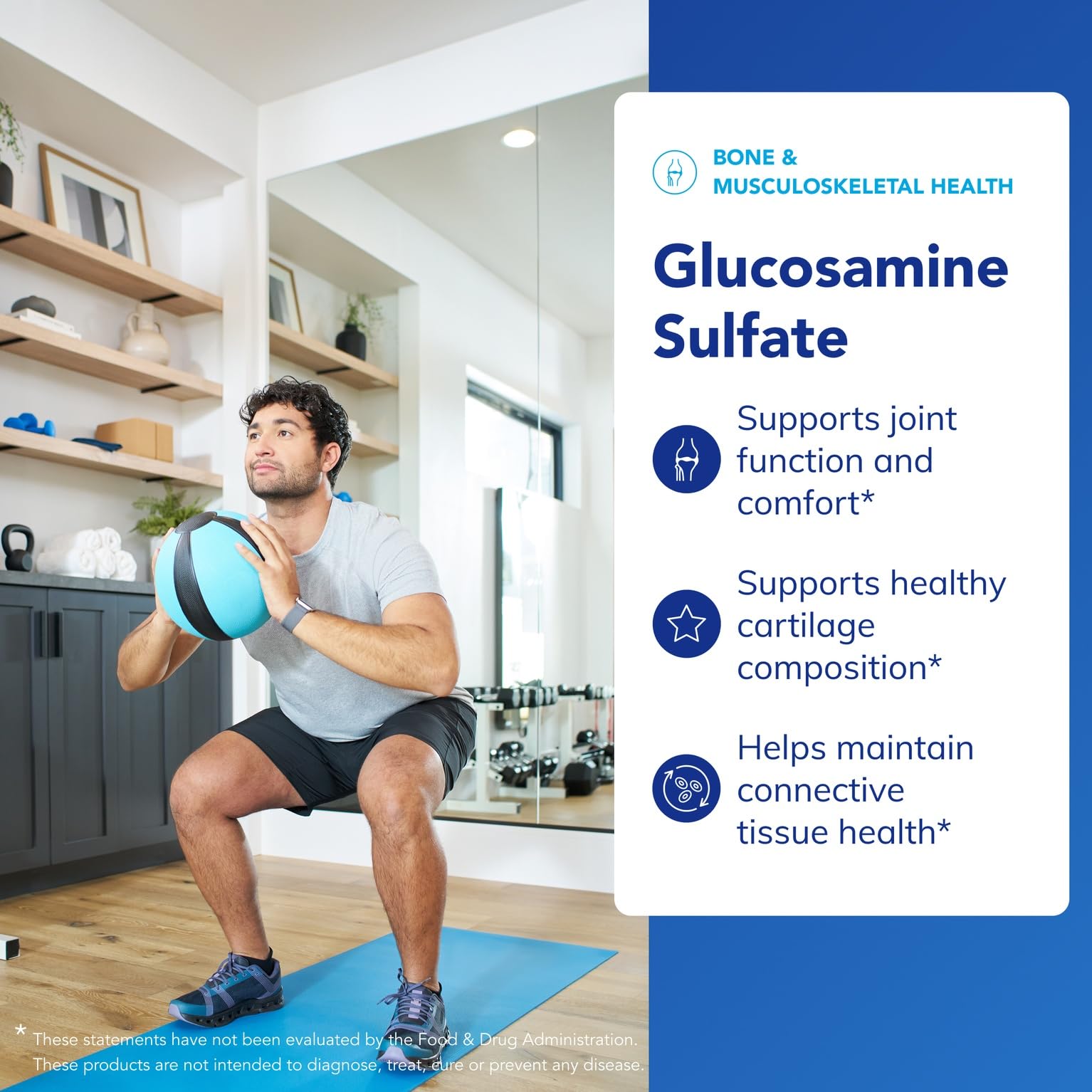 Pure Encapsulations Glucosamina Sulfato 1000 mg, etiqueta frontal: calidad y pureza