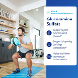 Pure Encapsulations Glucosamina Sulfato 1000 mg, etiqueta frontal: calidad y pureza
