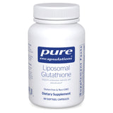 Pure Encapsulations glutatión liposomal en botella, soporte antioxidante para la salud celular.