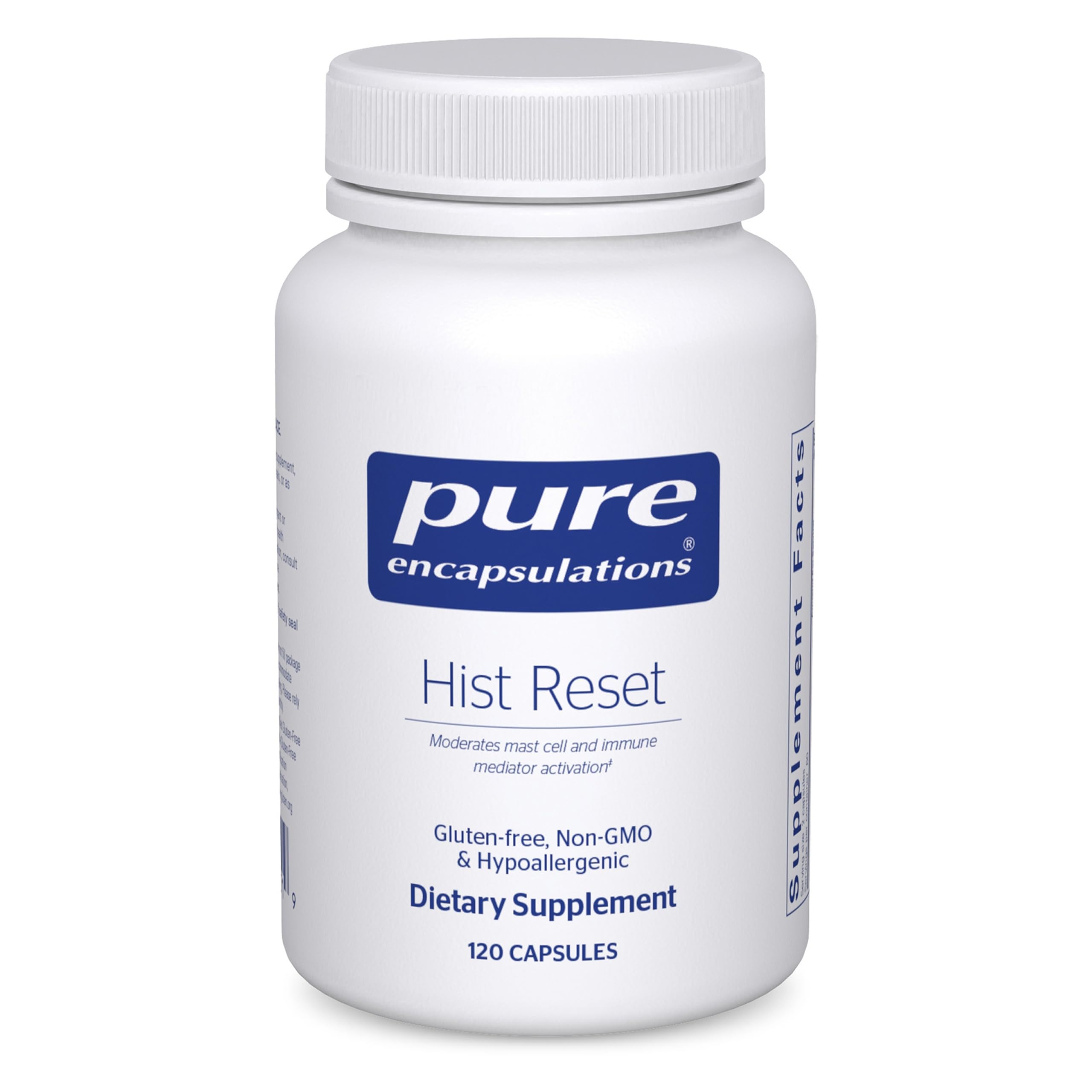 Pure Encapsulations Hist Reset: botella en primer plano para apoyo nasal y respiratorio.
