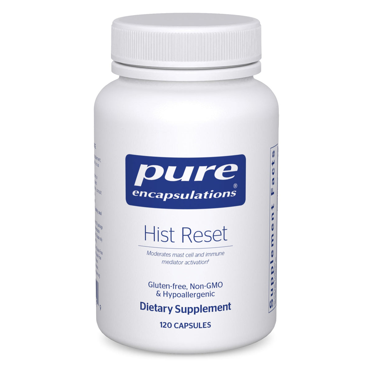 Pure Encapsulations Hist Reset: botella en primer plano para apoyo nasal y respiratorio.