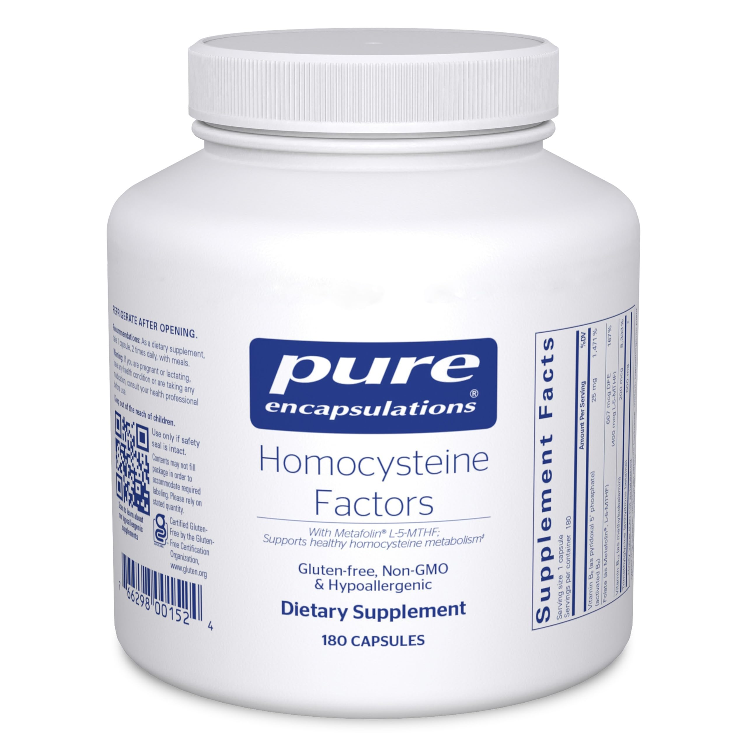 Pure Encapsulations Homocysteine Factors, bote vertido, dosis diaria posible