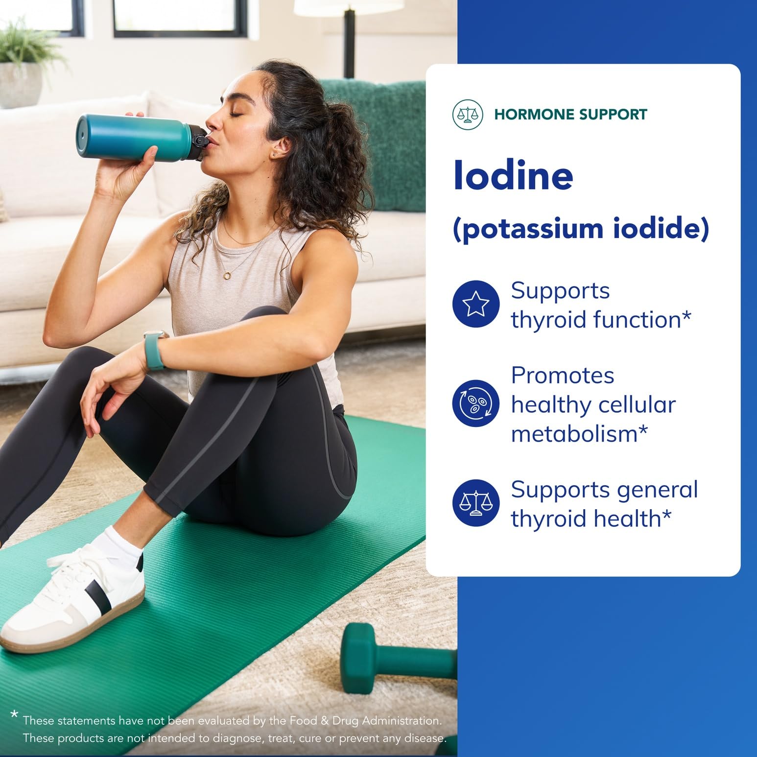 Pure Encapsulations Iodine: botella de cápsulas para uso diario conveniente.