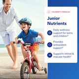 Pure Encapsulations Junior Nutrients, cápsulas y calcio-vitamina D3-Vitamina C visibles, favorecen crecimiento diario.