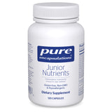 Pure Encapsulations Junior Nutrients, envase y etiqueta visibles, apoyo diario para crecimiento y energía.