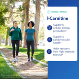 Etiqueta frontal de Pure Encapsulations L-Carnitina resalta pureza y soporte cardiovascular.