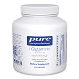 Pure Encapsulations L-Glutamina 850 mg en botella para uso diario digestivo.