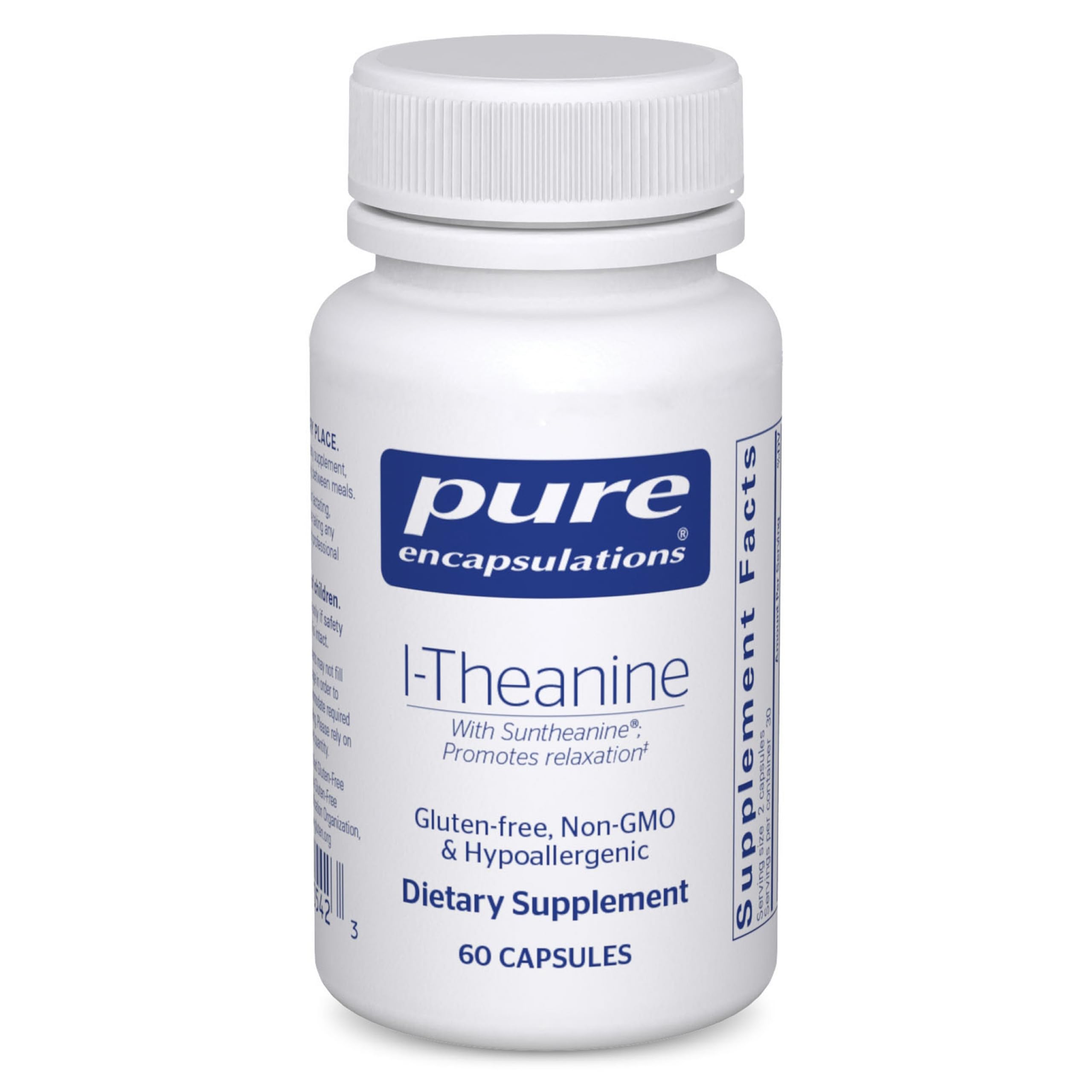 Pure Encapsulations L-Theanine: botella-relajacion, calma suave sin somnolencia