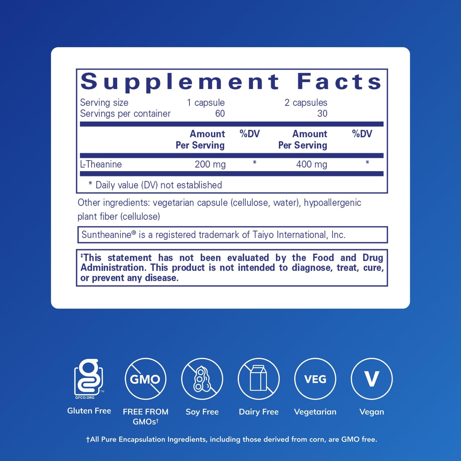 Pure Encapsulations L-Theanine: cápsulas-relajacion, apoyo al estrés ocasional