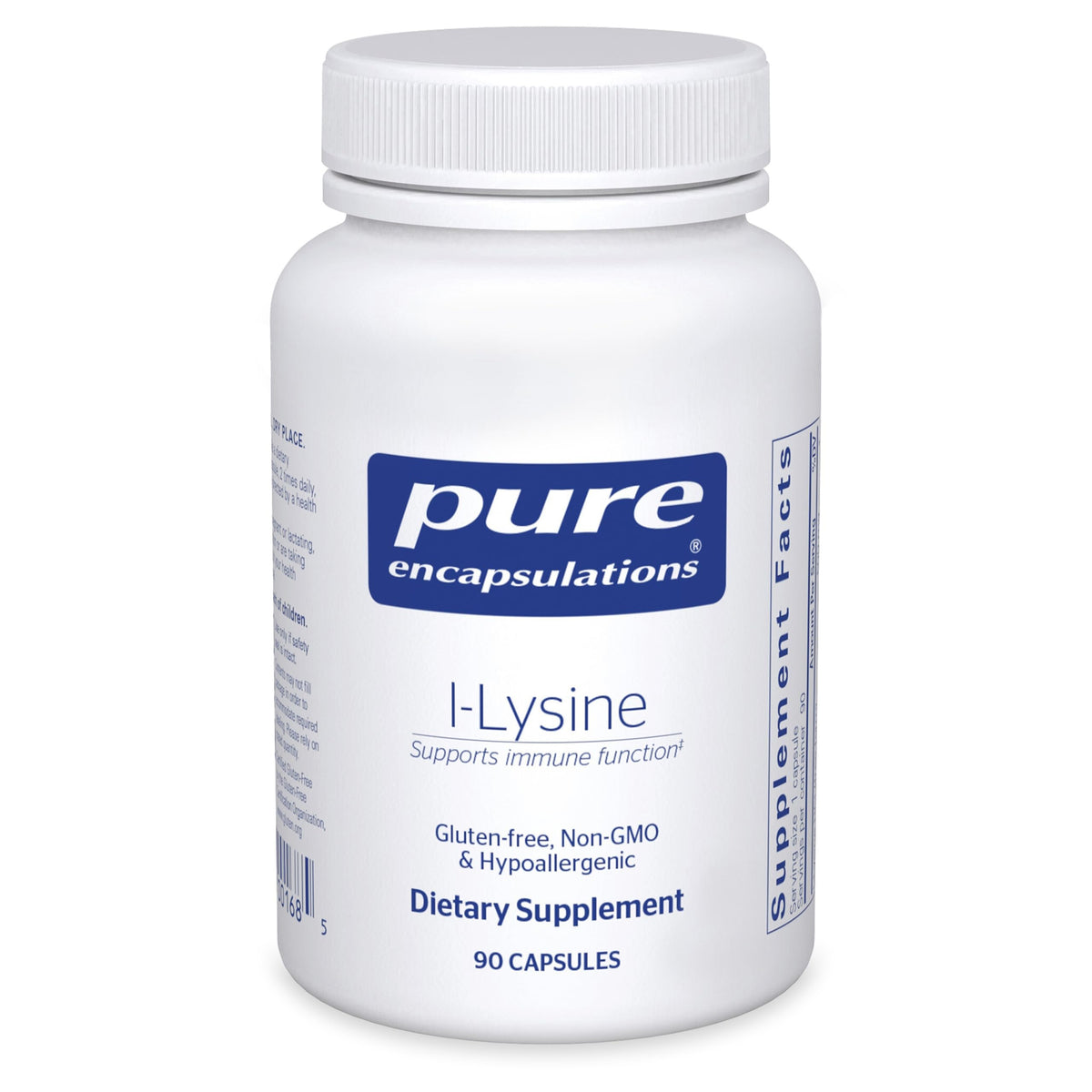 Pure Encapsulations L-Lisina: botella con cápsulas para apoyo inmune diario