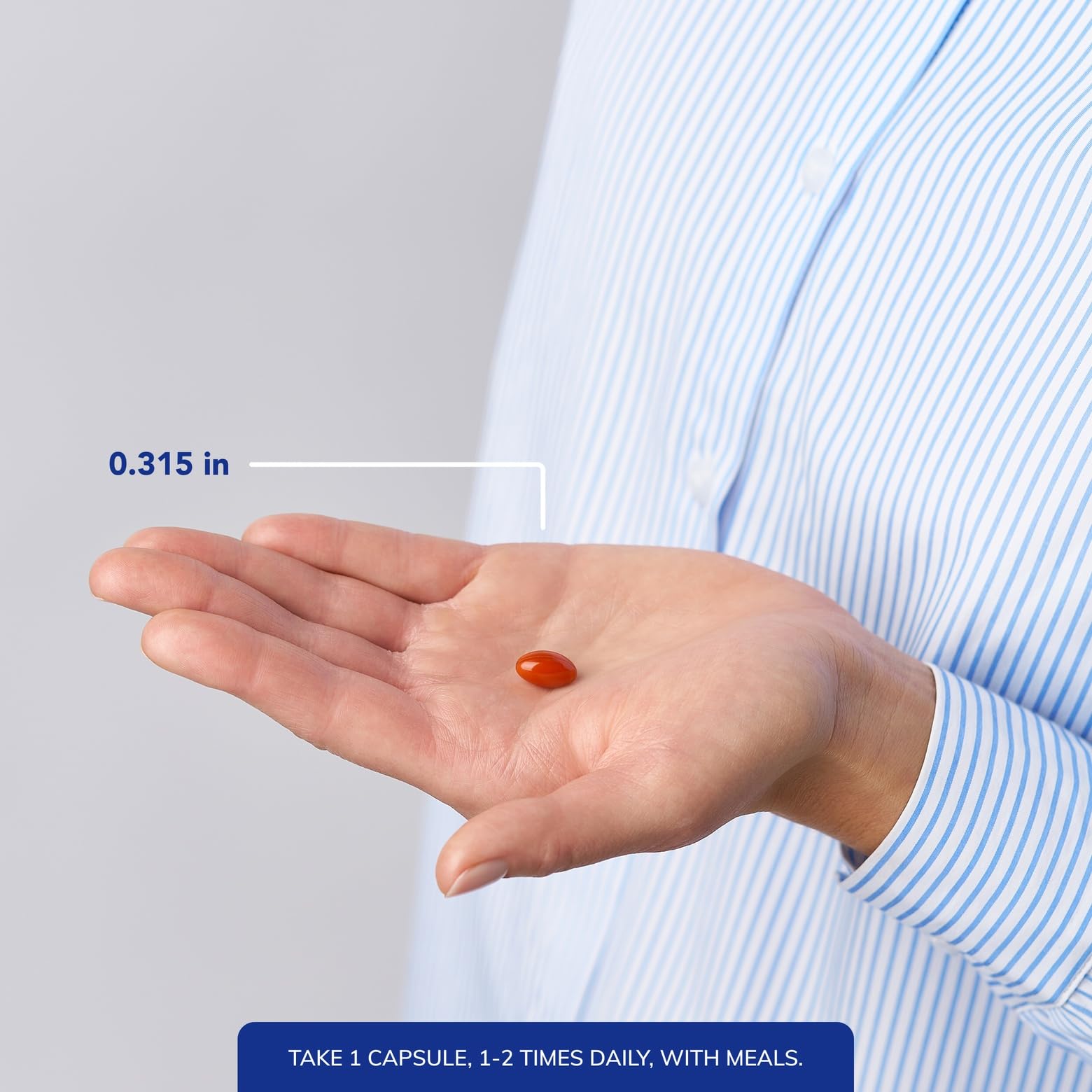 Pure Encapsulations Lutein 20 mg, cápsulas en mano, fácil de incorporar