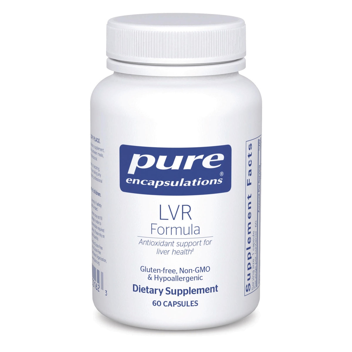 Pure Encapsulations LVR Formula - botella frontal: posible apoyo antioxidante para la salud hepática.