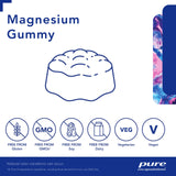 Pure Encapsulations Magnesium Gummy gominolas en primer plano, textura agradable para consumo diario