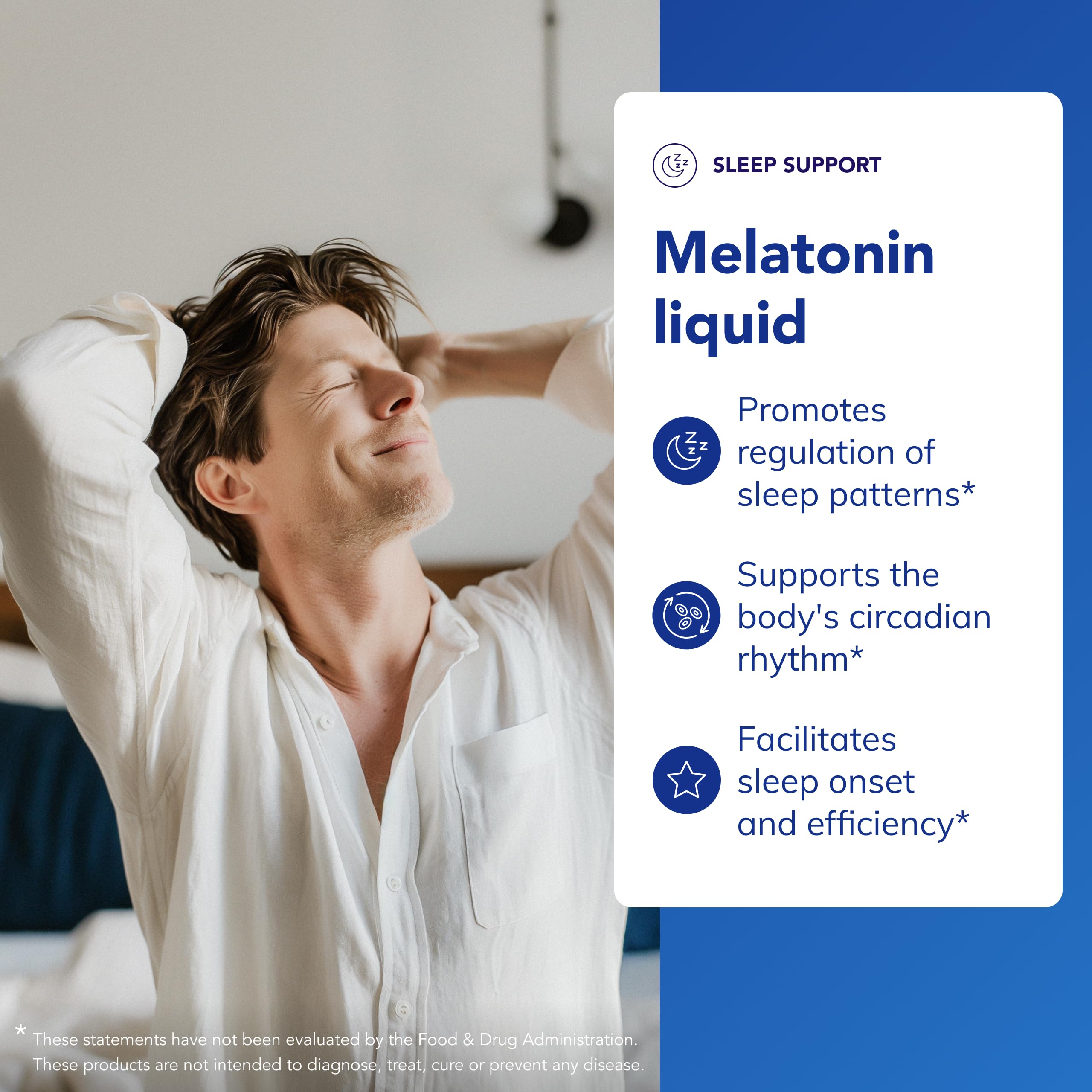 Pure Encapsulations Melatonina Líquida volcada en vaso para consumo nocturno.