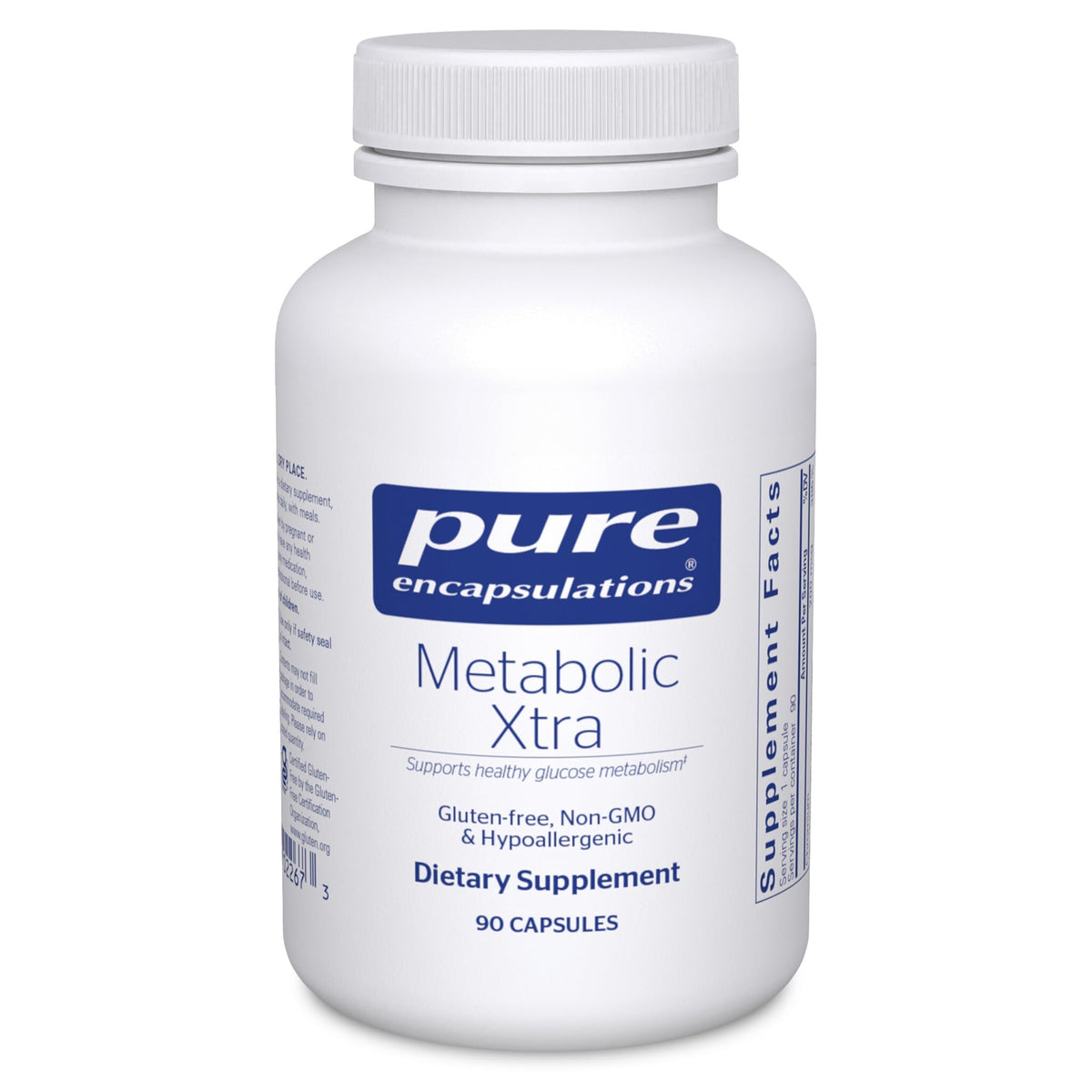 Pure Encapsulations Metabolic Xtra: botella con cápsulas para el metabolismo de carbohidratos