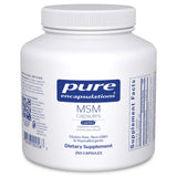 Pure Encapsulations MSM cápsulas: botella visible, uso diario para apoyar articulaciones.