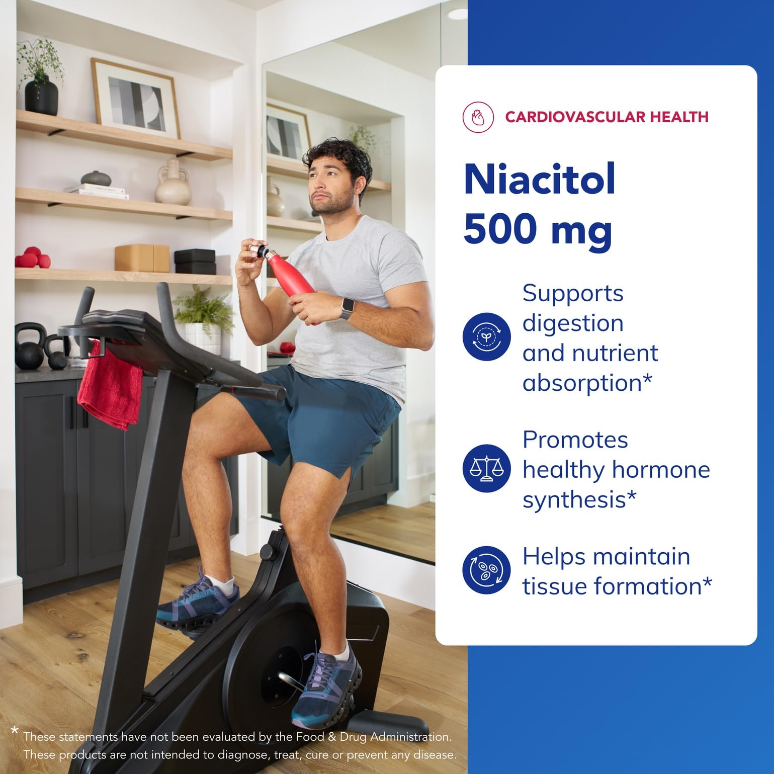 Etiqueta trasera de Niacitol 650 mg, información de composición y uso responsable.