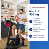Etiqueta trasera de Niacitol 650 mg, información de composición y uso responsable.