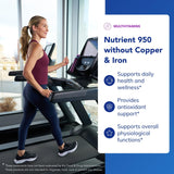 Cápsulas Nutrient 950 sin cobre e hierro, formato suave para tolerancia.