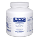 Pure Encapsulations Nutrientes de longevidad: botella frontal, posible apoyo a la salud general.