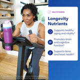 Pure Encapsulations Nutrientes de longevidad: etiqueta detalle, ingredientes premium y pureza.