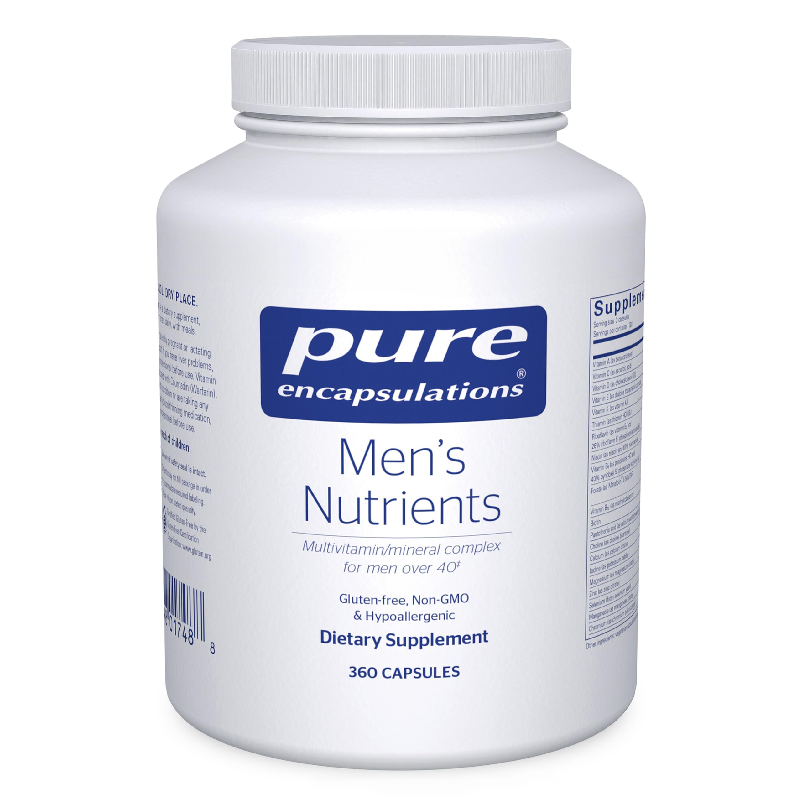 Pure Encapsulations Nutrientes Masculinos: cápsulas que apoyan energía diaria y bienestar general.