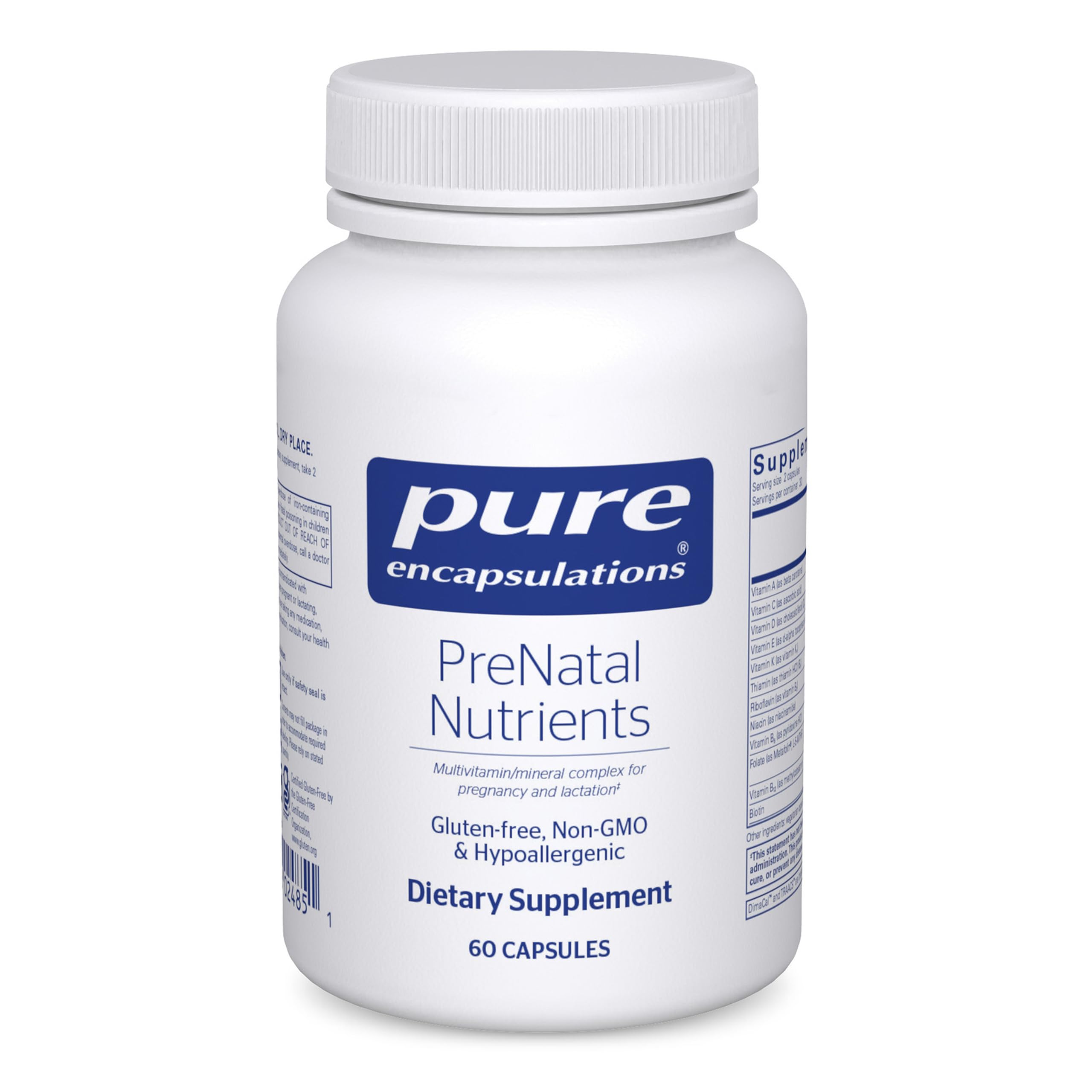 Pure Encapsulations Nutrientes Prenatales: bote de capsulas para apoyo energetico durante el embarazo