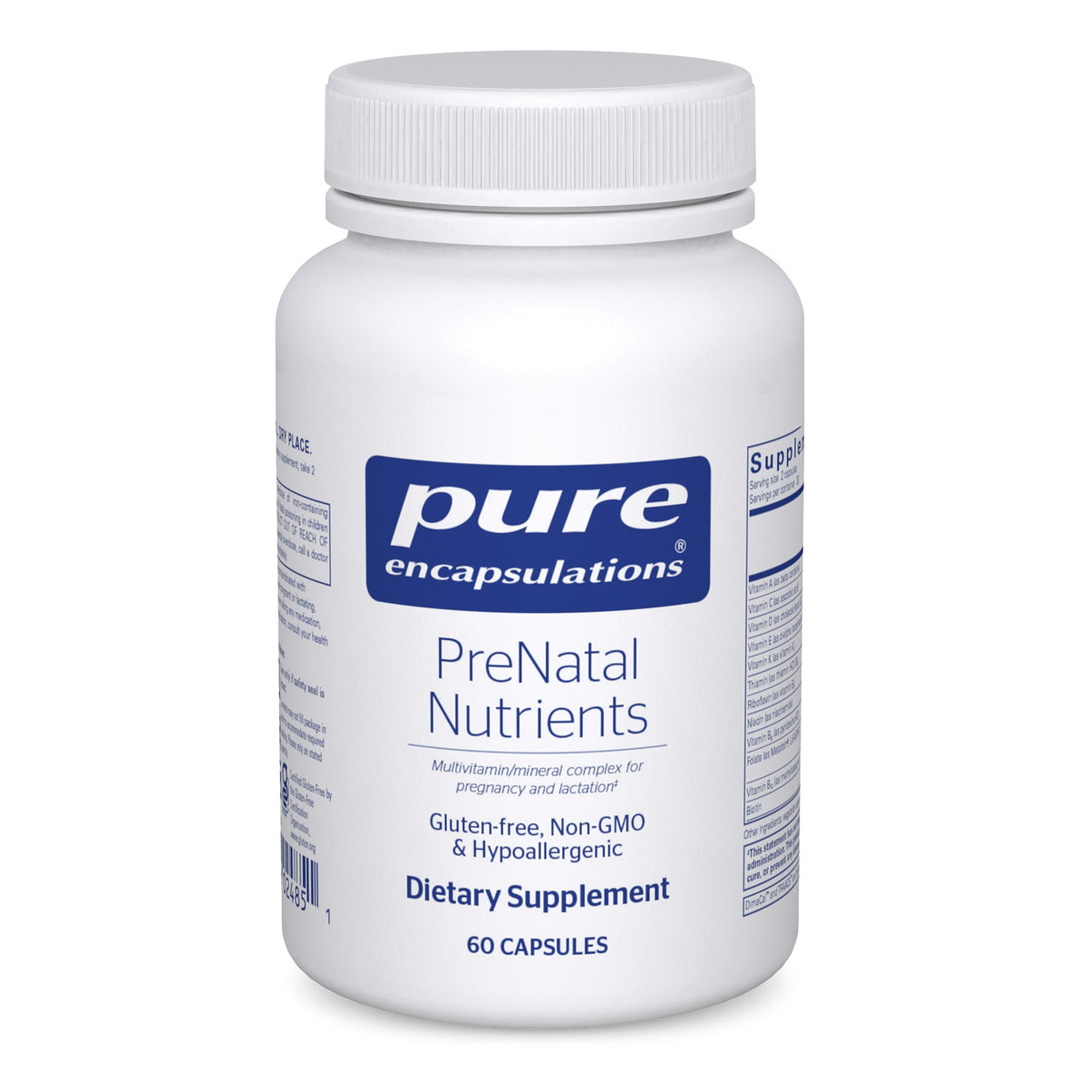 Pure Encapsulations Nutrientes Prenatales: bote de capsulas para apoyo energetico durante el embarazo