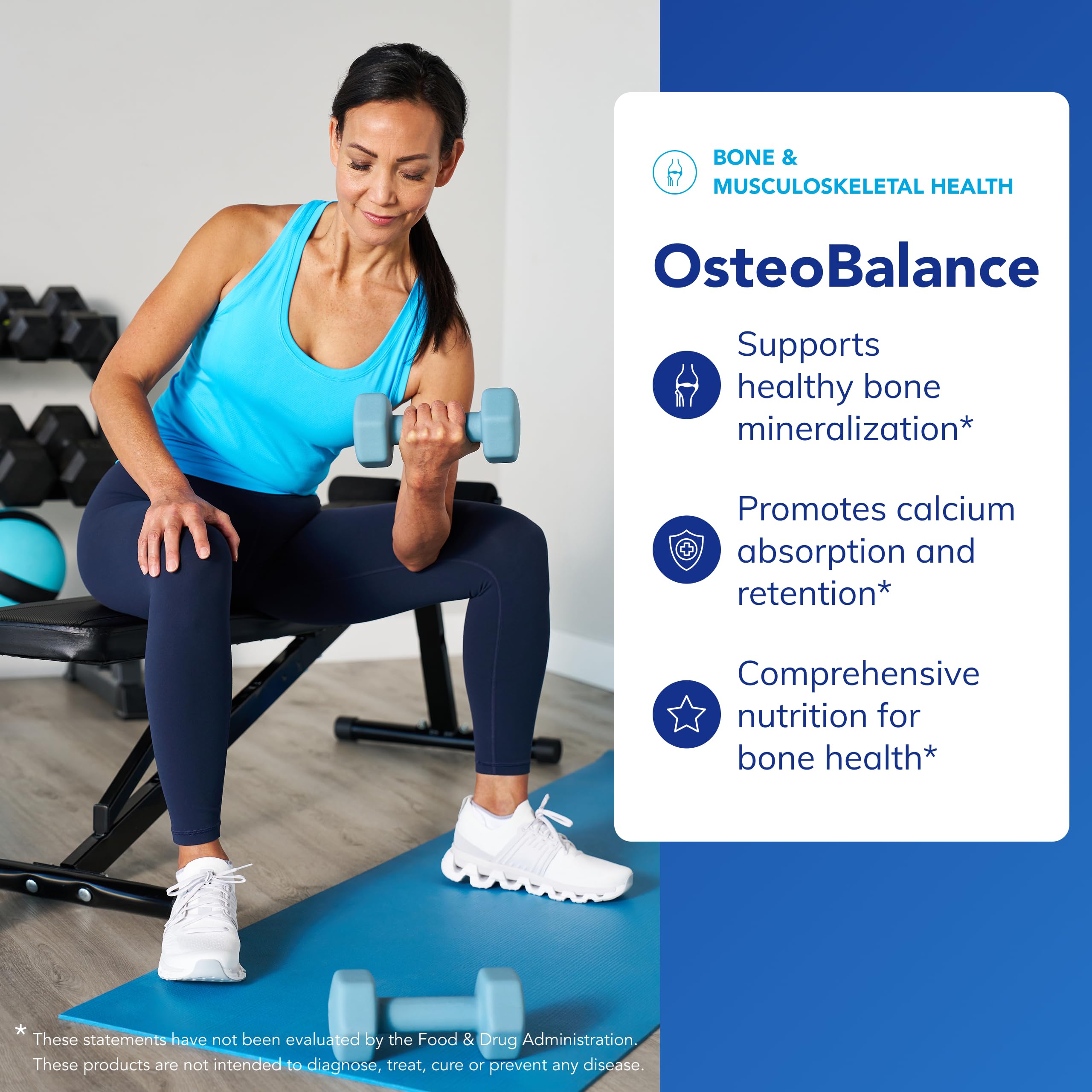 Etiqueta de OsteoBalance, detalle de ingredientes para la mineralización.