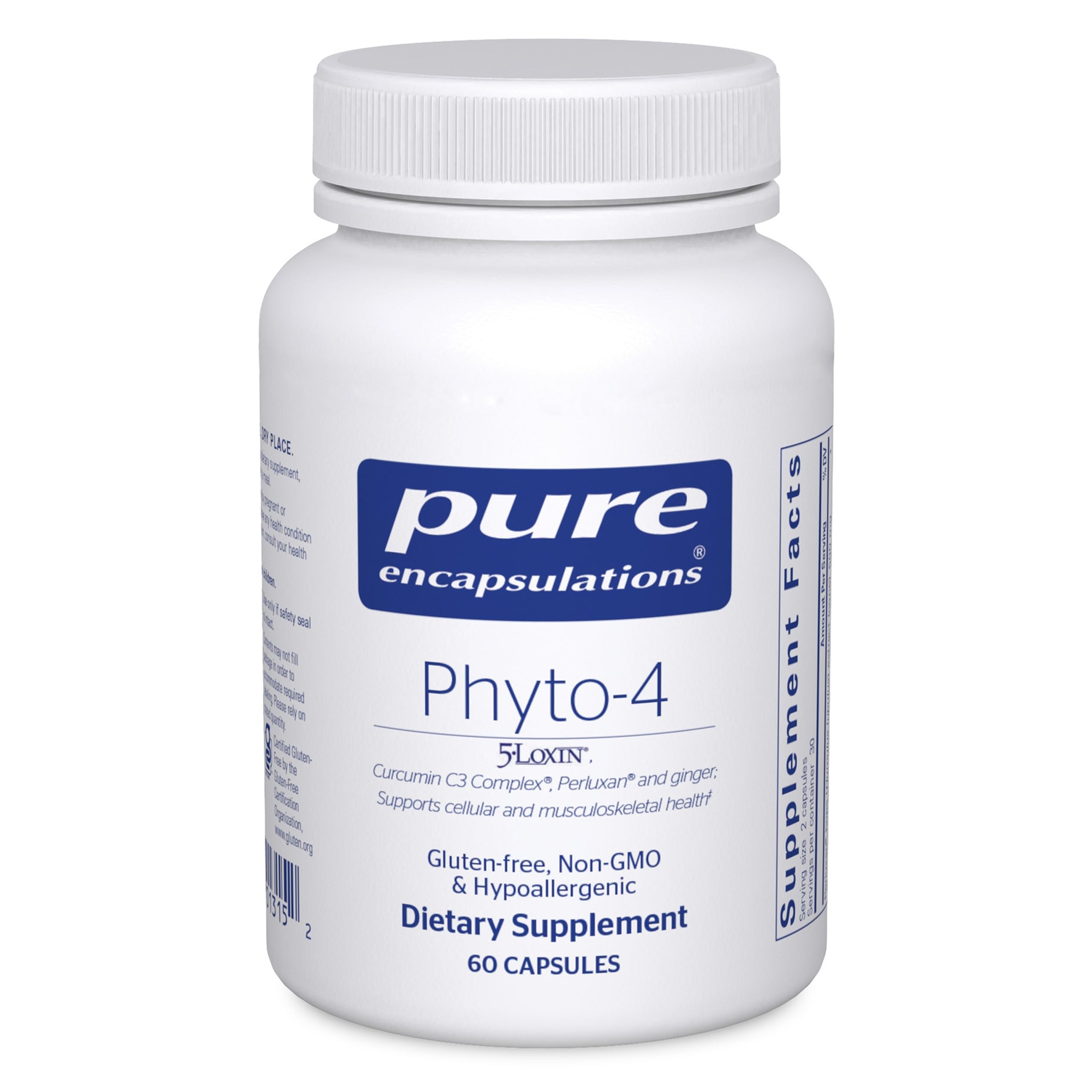 Phyto-4 de Pure Encapsulations, bote frontal, soporte potencial para la salud inmunitaria.