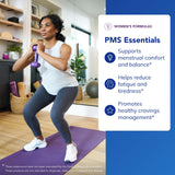 Etiqueta de PMS Essentials con lista de nutrientes clave.