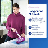 Etiqueta del producto Polyphenol Nutrients mostrando ingredientes clave y beneficios.