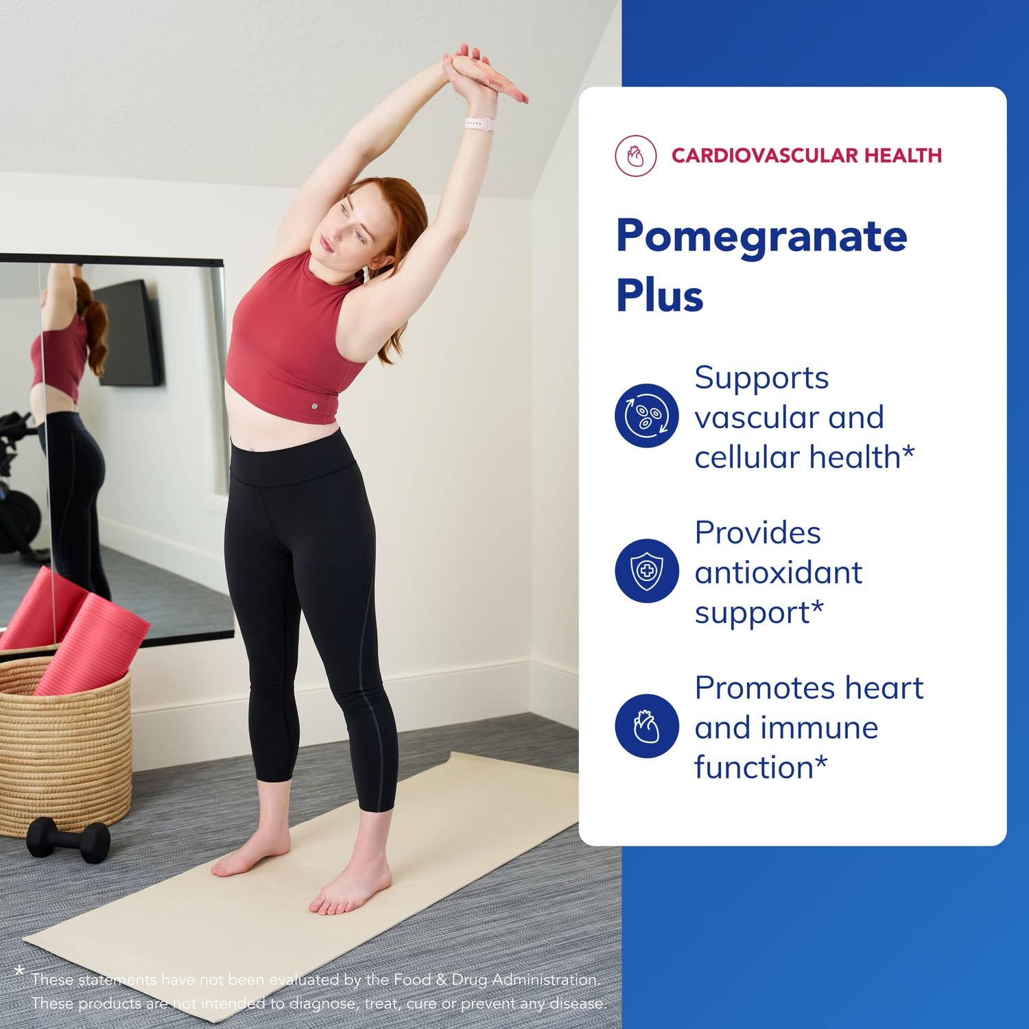 Pure Encapsulations Pomegranate Plus, etiqueta frontal, destaca pureza y calidad.