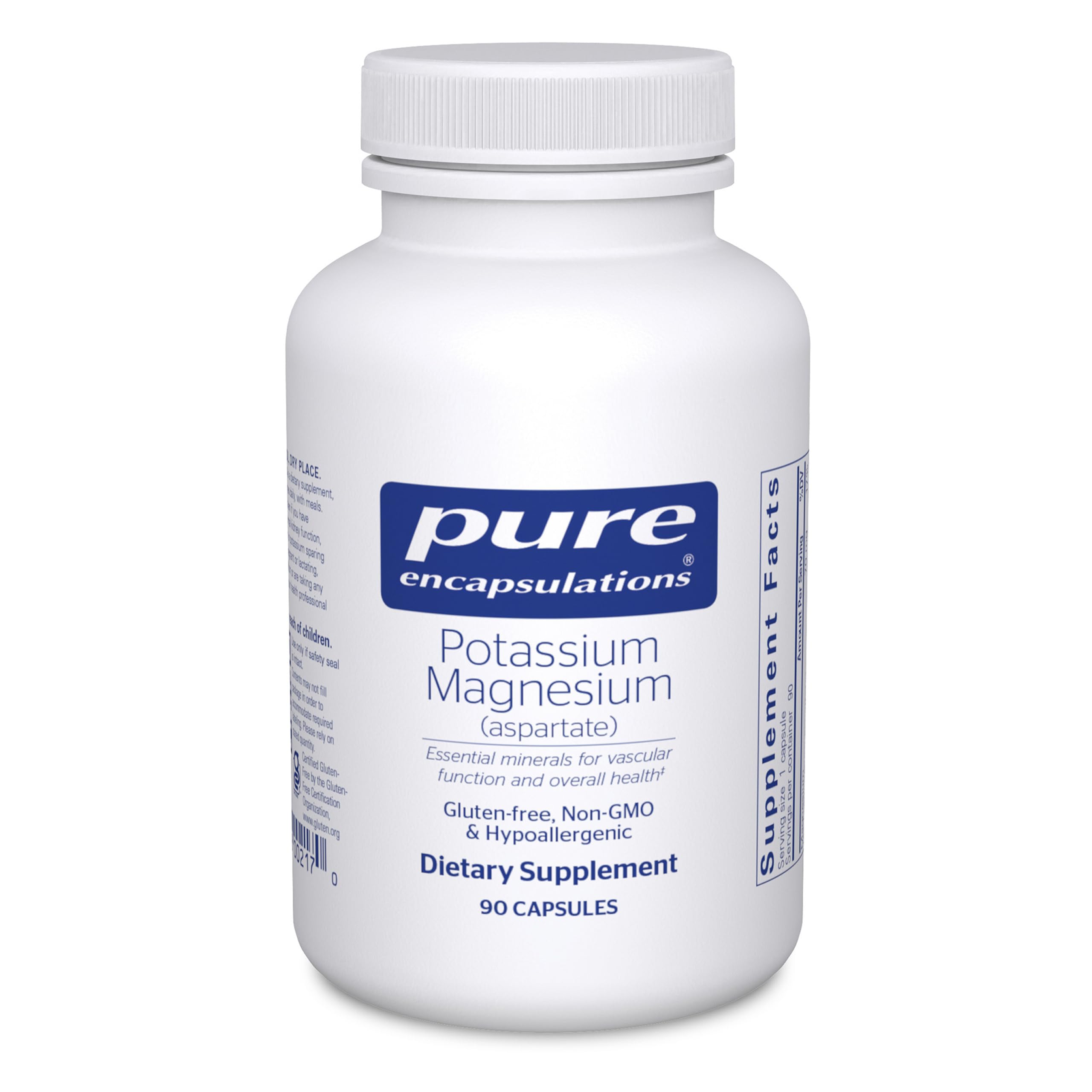 Pure Encapsulations Potasio Magnesio Aspartato: cápsulas para uso diario que apoyan funciones cardíacas y musculares