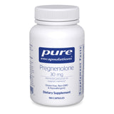 Botella frontal de Pure Encapsulations Pregnenolona 30 mg para apoyo hormonal y bienestar general