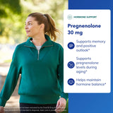 Pure Encapsulations Pregnenolona 30 mg, etiqueta legible con dosis y recomendaciones.