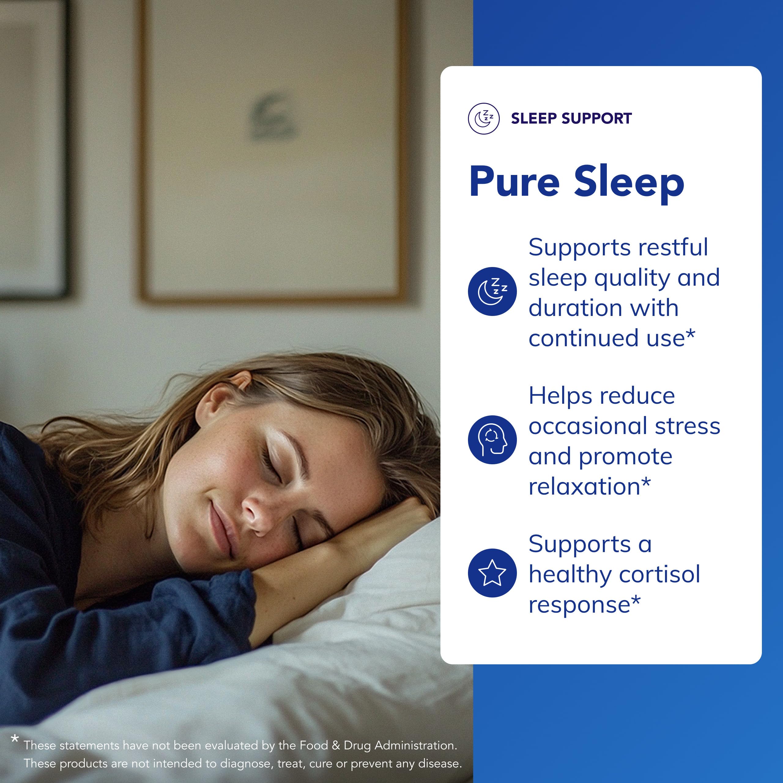 Pure Sleep – etiqueta clara, producto sin melatonina para una noche relajada