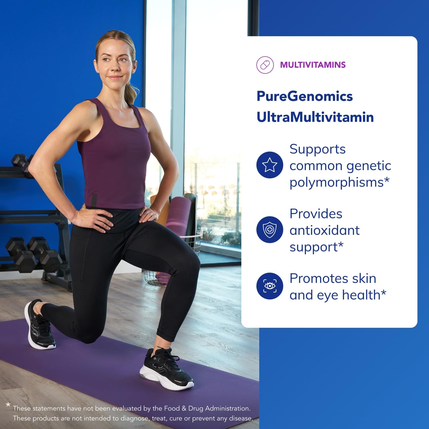 Caja del producto PureGenomics UltraMultivitamin lista para estantería y exhibición.
