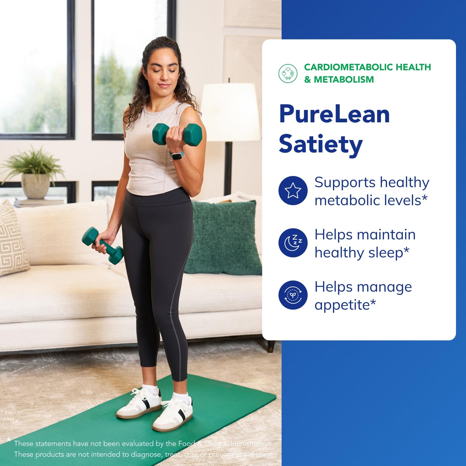 Pure Encapsulations PureLean Satiety: frasco transparente con cápsulas para consumo diario