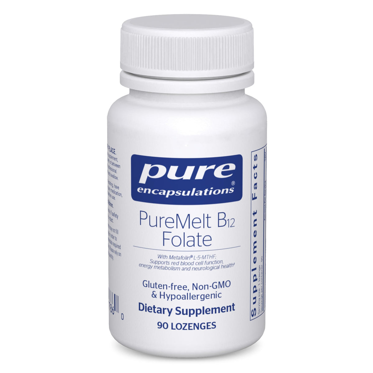 PureEncapsulations PureMelt B12 Folate, pastilla para chupar con sabor agradable, uso diario