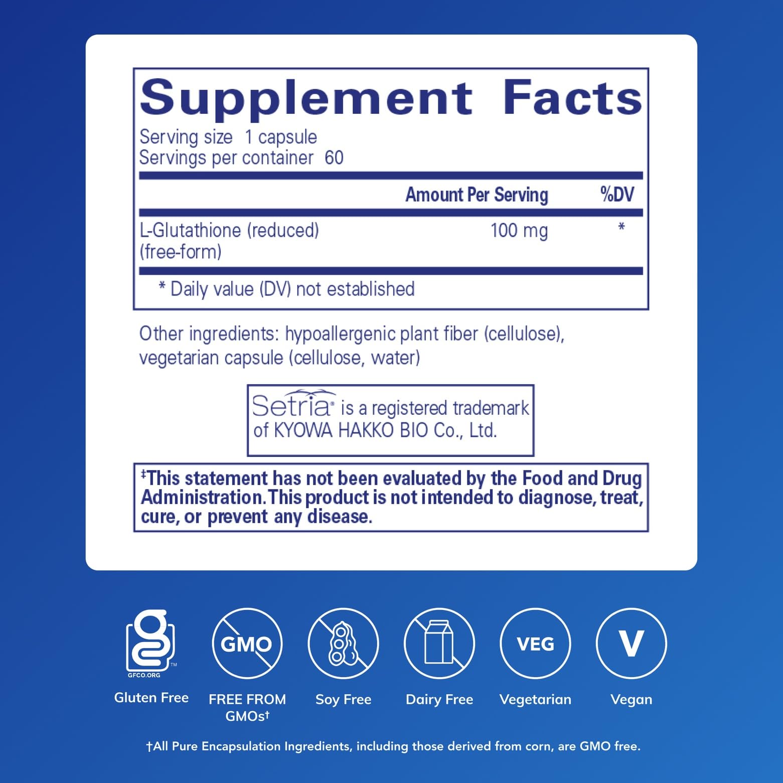 Cápsulas compactas de Pure Encapsulations Glutatión reducido para consumo cómodo
