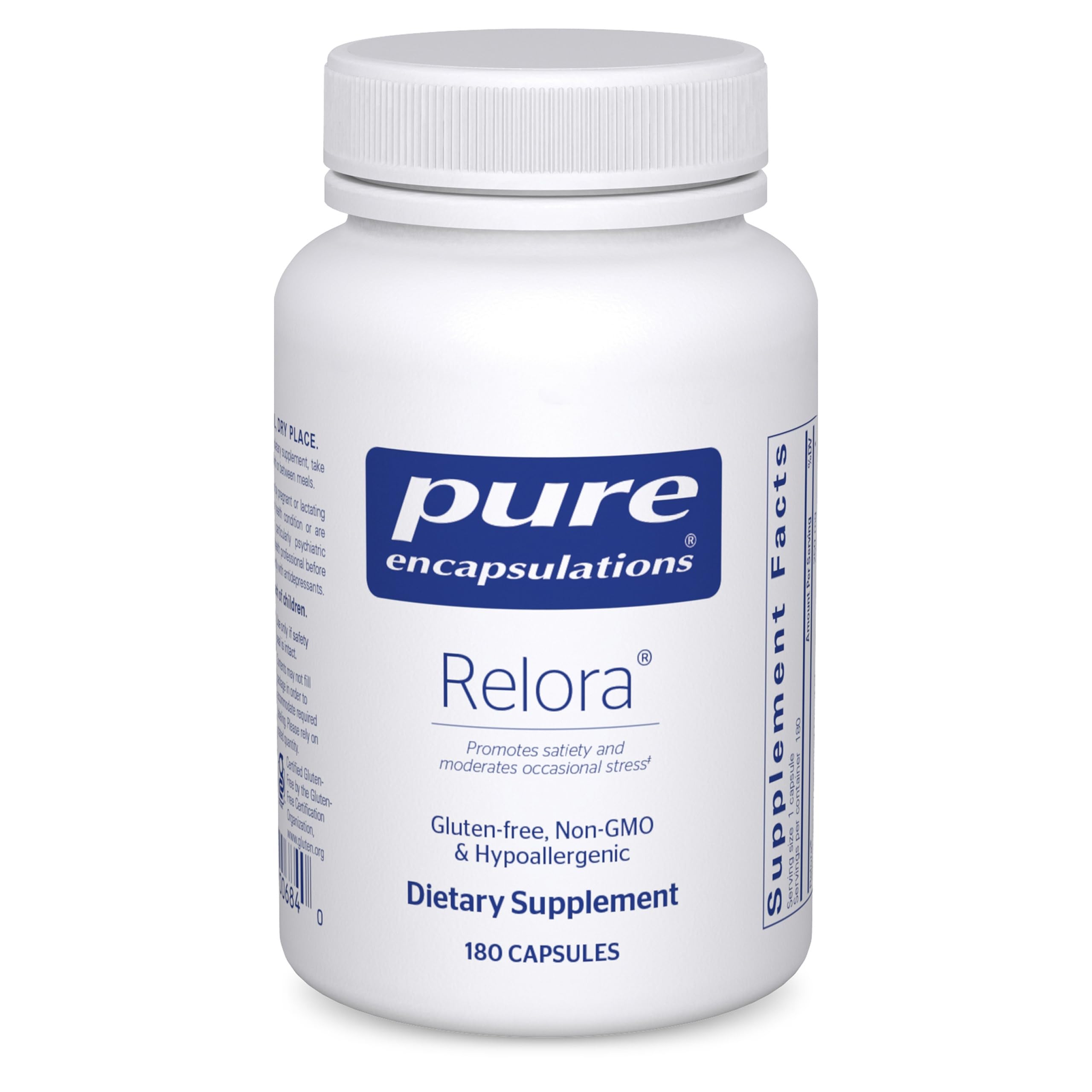 Relora Pure Encapsulations en botella, promueve relajación ante el estrés diario