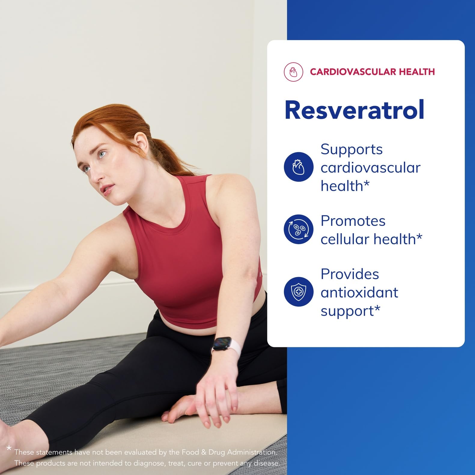 Pure Encapsulations Resveratrol, etiqueta clara que destaca fórmula libre de gluten y OGM.