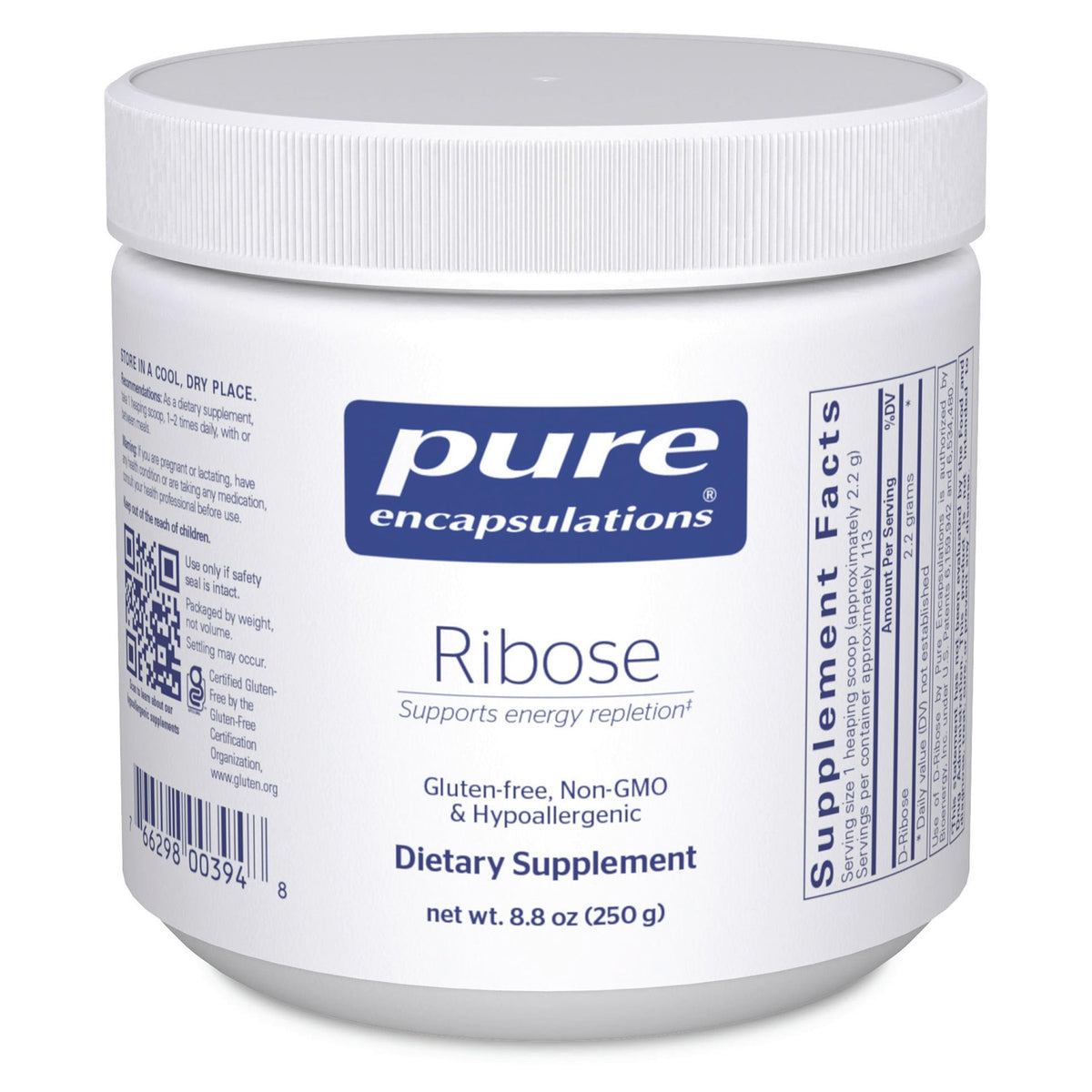 Pure Encapsulations Ribosa: polvo para energía rápida antes del entrenamiento